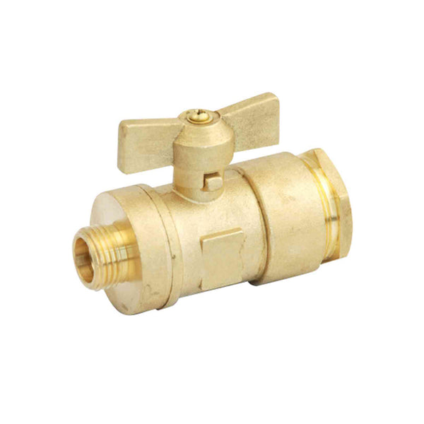 YB-025 BRASS BALL VALVE - HDPE/MALE THREAD -STRAIGHT- FOR WATER METER